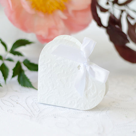 Boîtes cadeau cœur blanches x10
