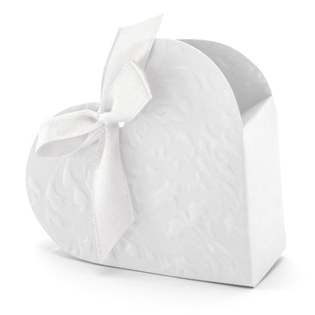 Boîtes cadeau cœur blanches x10