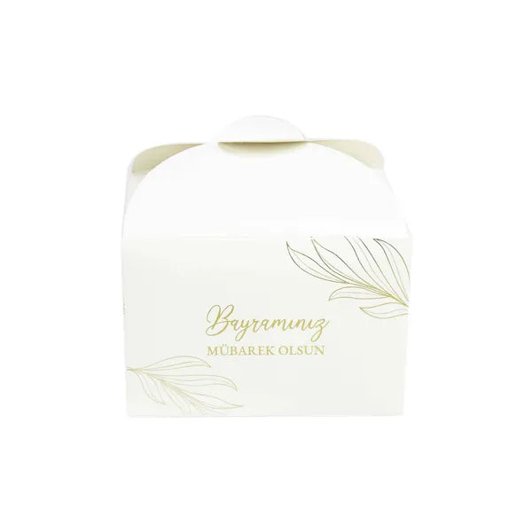Boîte haute Bayram Mubarek Olsun or et blanc