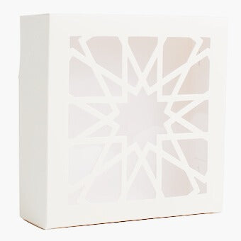 Boîte Orient carrée blanche 16 x 16 x 5 cm