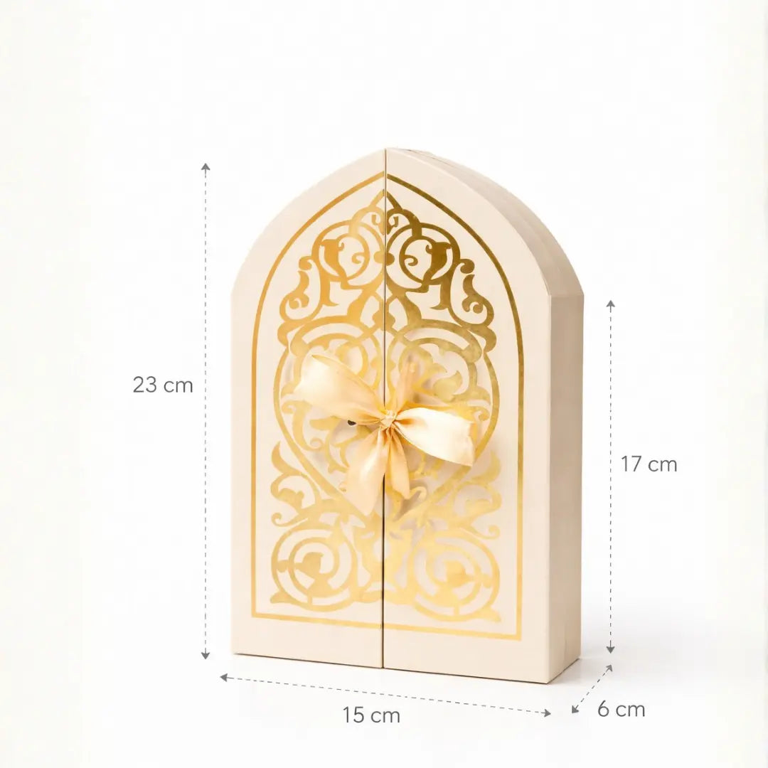 Boîte cadeau orientale Emir beige et or