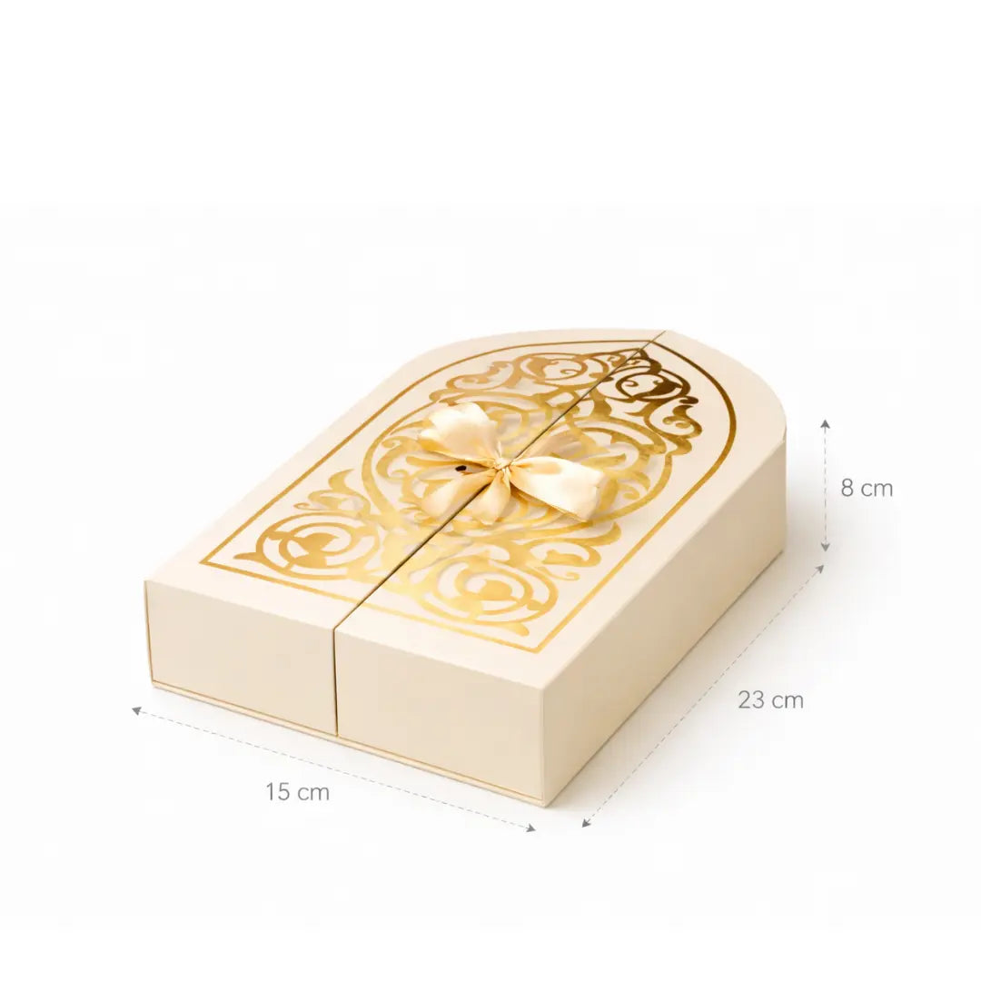 Boîte cadeau orientale Emir beige et or