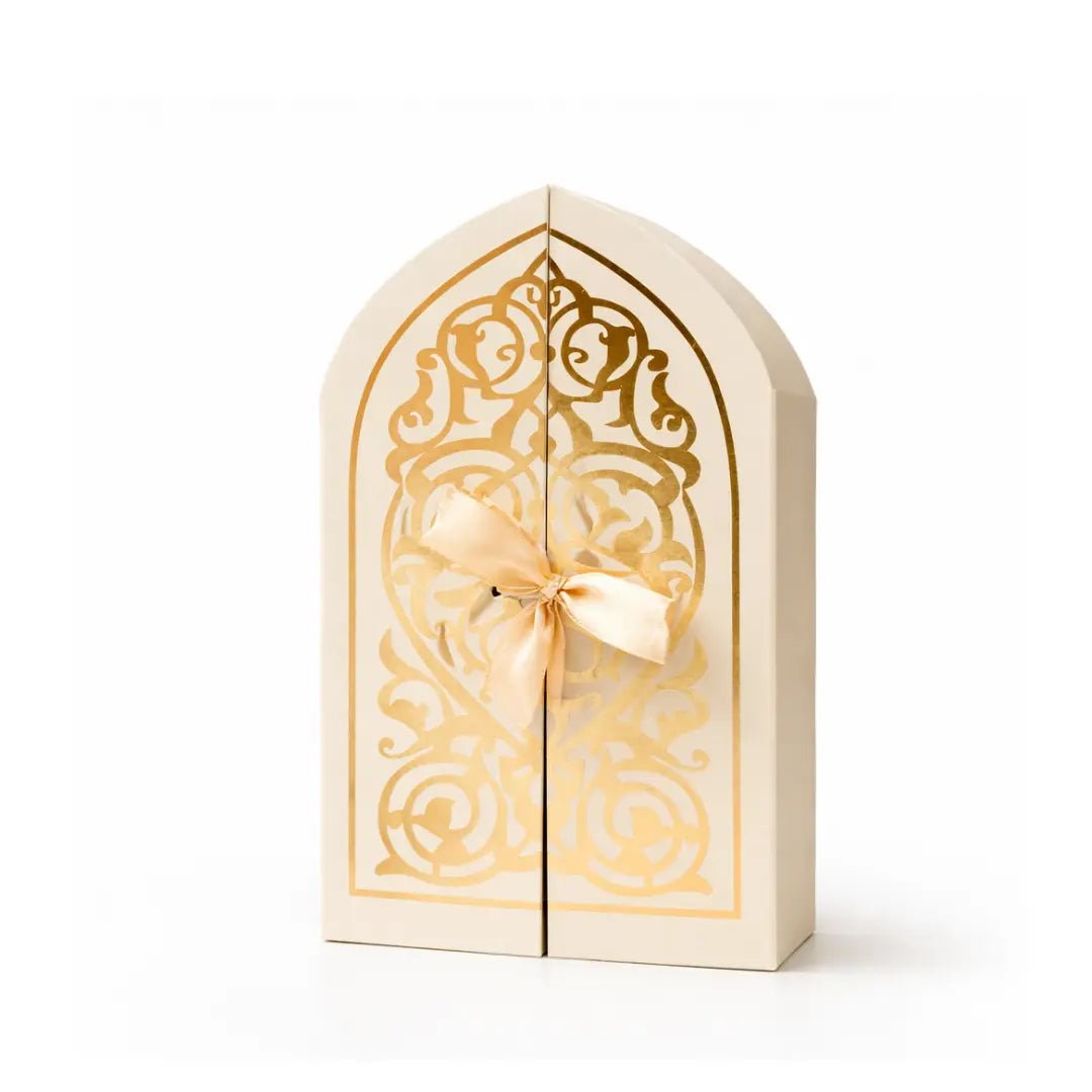 Boîte cadeau orientale Emir beige et or