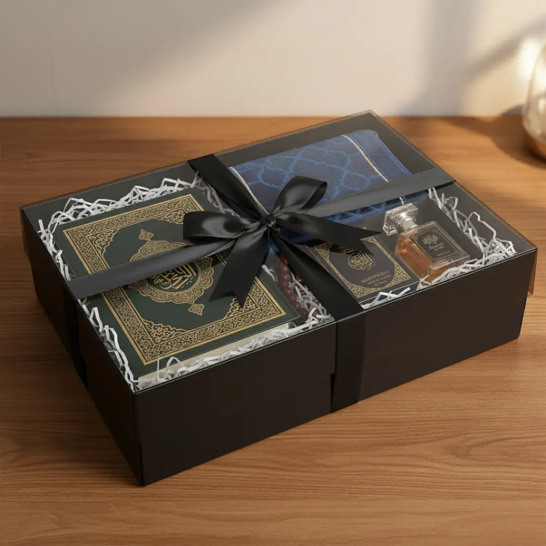 Boîte à offrir 40 x 30 cm carton noir et couvercle transparent