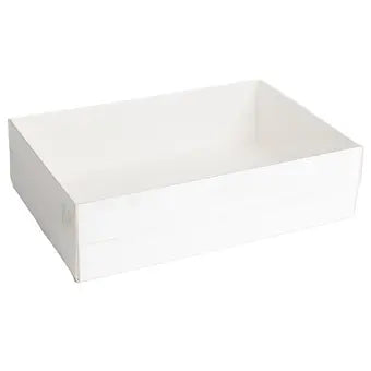 Boîte à offrir 40 x 30 cm carton blanc et couvercle transparent