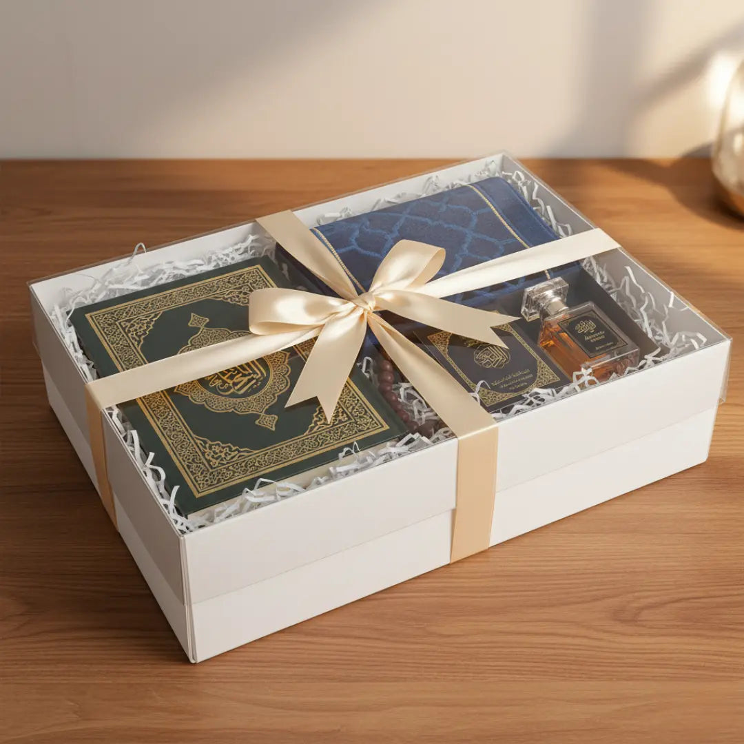 Boîte à offrir 40 x 30 cm carton blanc et couvercle transparent