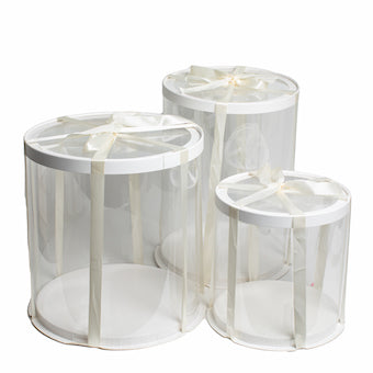Boîte à gâteau vitrine ronde blanche