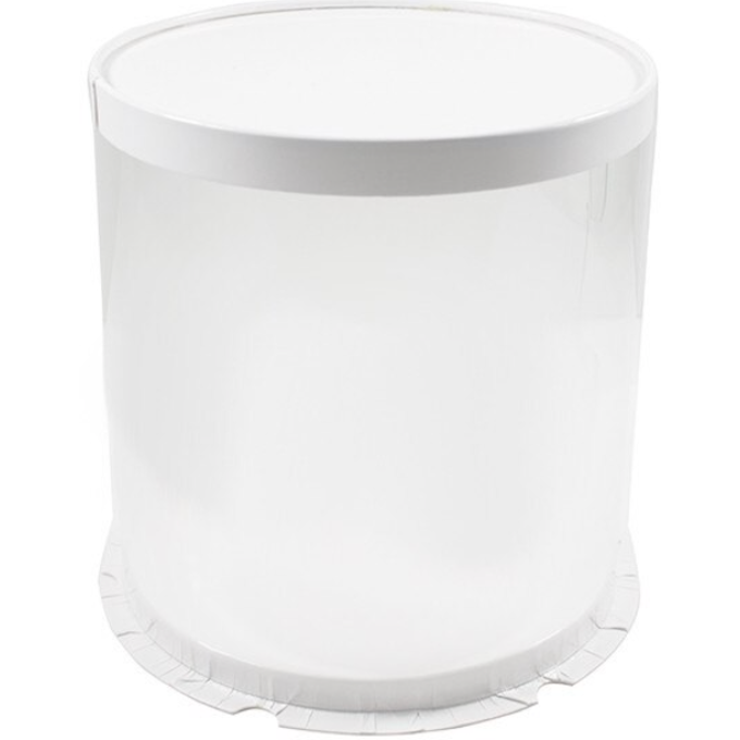Boîte à gâteau vitrine ronde blanche