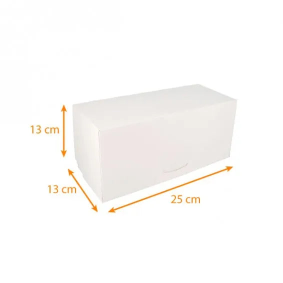 Boîte à bûche blanche largeur 13 cm hauteur 13 cm