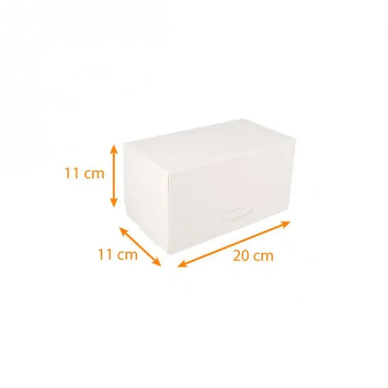 Boîte à bûche blanche largeur 11 cm hauteur 11 cm lot de 3