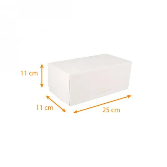 Boîte à bûche blanche largeur 11 cm hauteur 11 cm lot de 3