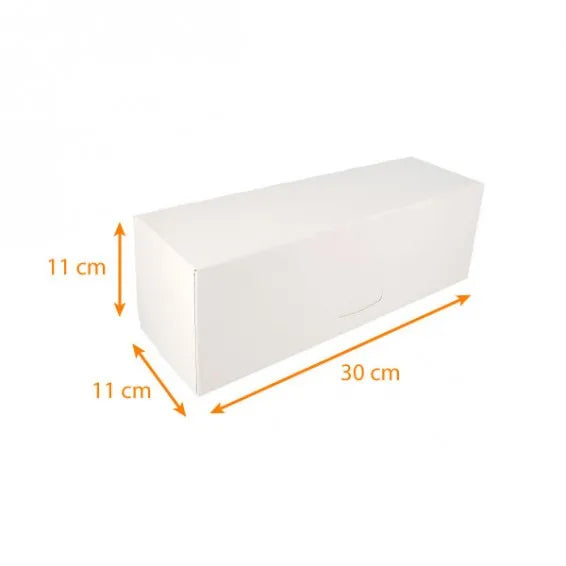 Boîte à bûche blanche largeur 11 cm hauteur 11 cm lot de 3