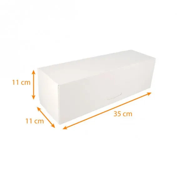 Boîte à bûche blanche largeur 11 cm hauteur 11 cm lot de 3
