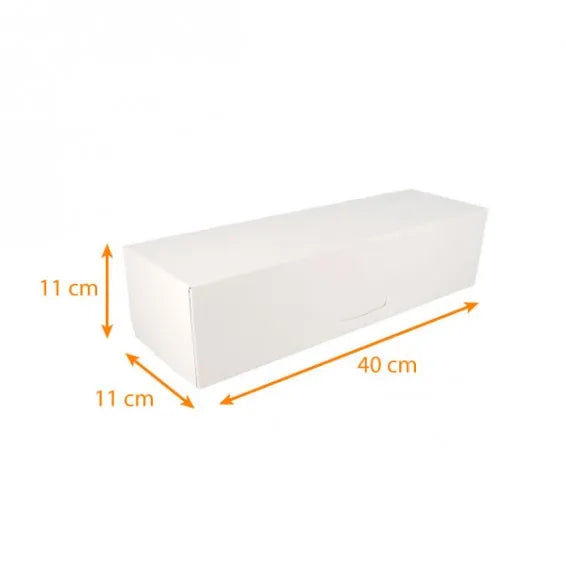 Boîte à bûche blanche largeur 11 cm hauteur 11 cm lot de 3