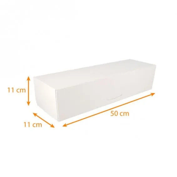 Boîte à bûche blanche largeur 11 cm hauteur 11 cm lot de 3