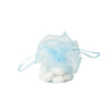 Bonbonnière en tulle Bourse Bleu avec ruban x10