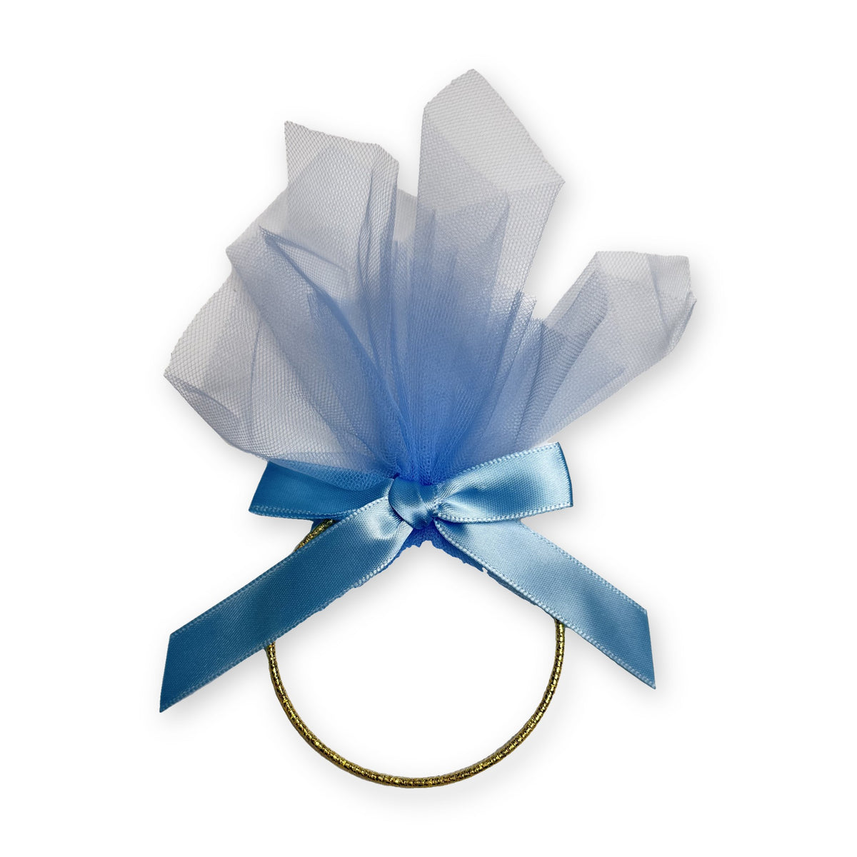 Bonbonnière Siwar bleue anneau et tulle lot de 12