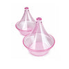 Bonbonnière tajine transparente rose en plastique pour dragées et cadeaux invités - Lot de 12