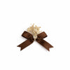 Nœud décoratif marron avec gypsophile & strass (Lot de 10)