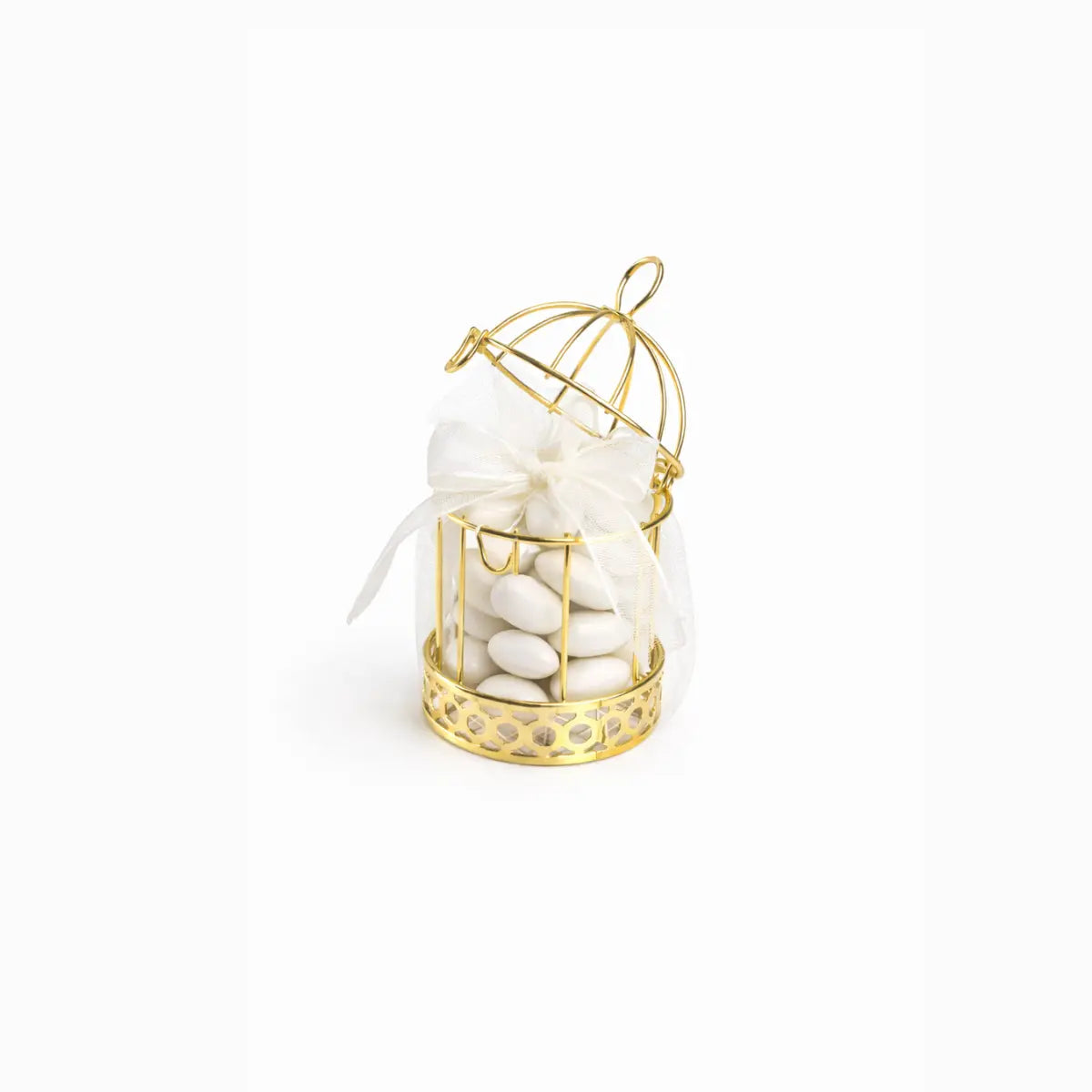 Bonbonnière cage dorée lot de 12