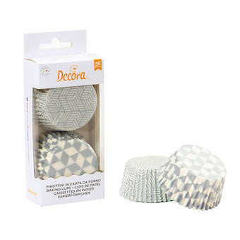 Caissettes en papier argent x36 Decora