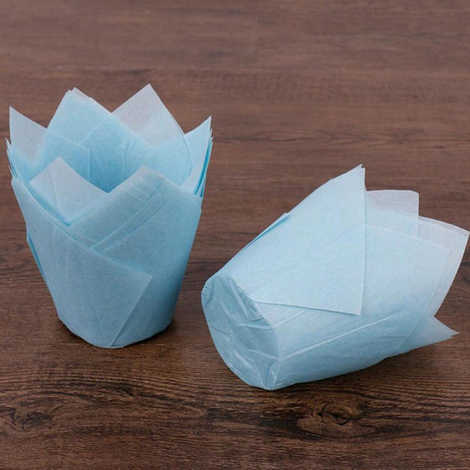 Caissettes tulipe bleues x20
