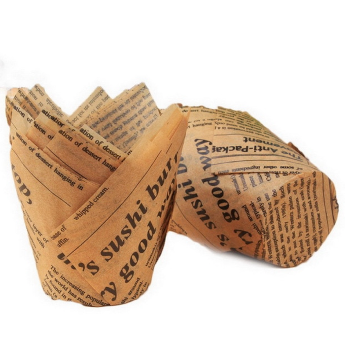 Caissettes tulipe journal brun x20