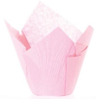 Caissettes tulipe rose x20
