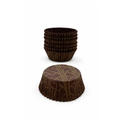 Caissette Marron motifs or ∅ 4cm (Lot de 100)