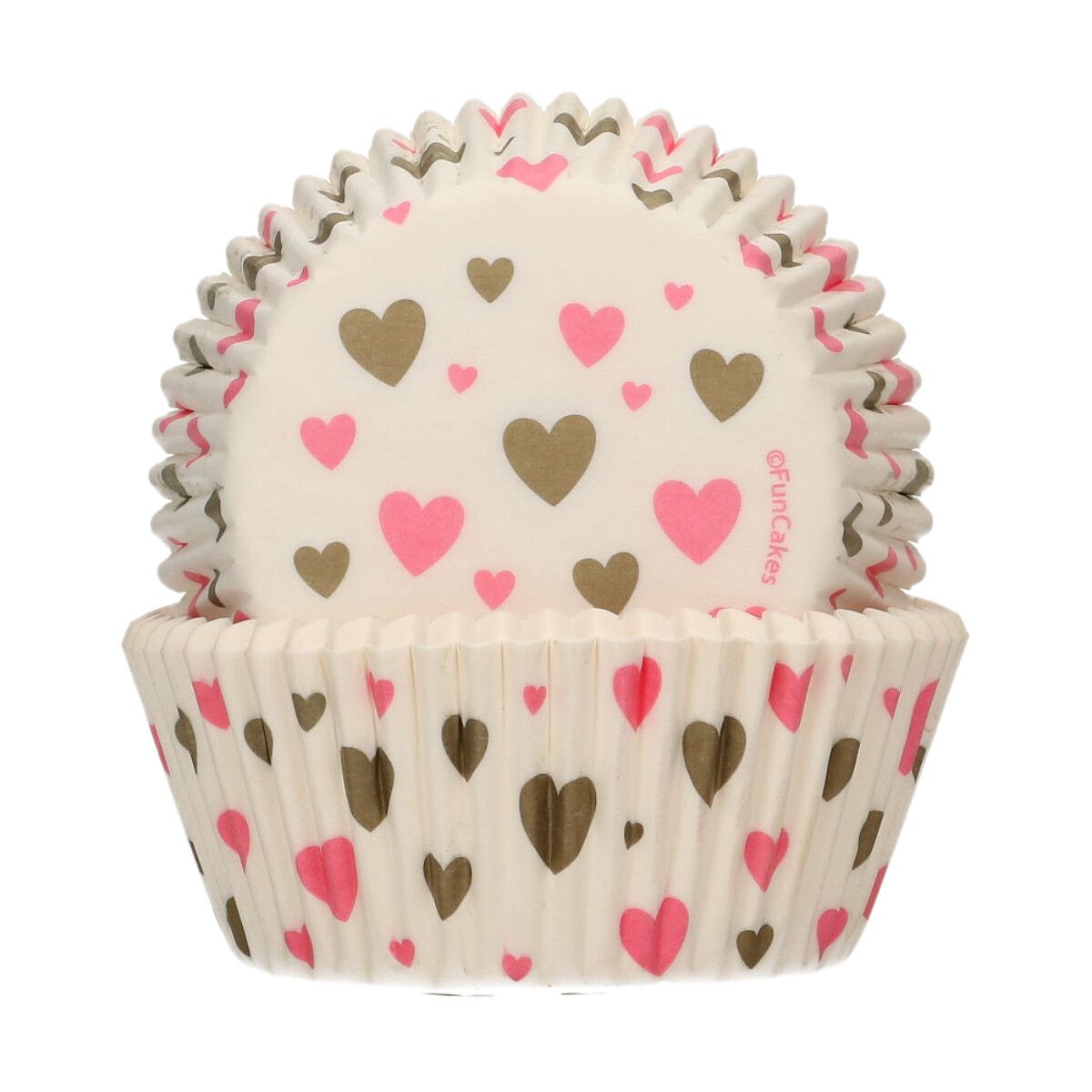 Caissettes à cupcakes cœur x48 FunCakes
