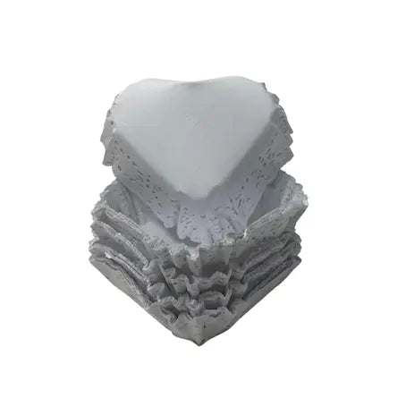 Caissettes dentelle cœur blanches x30