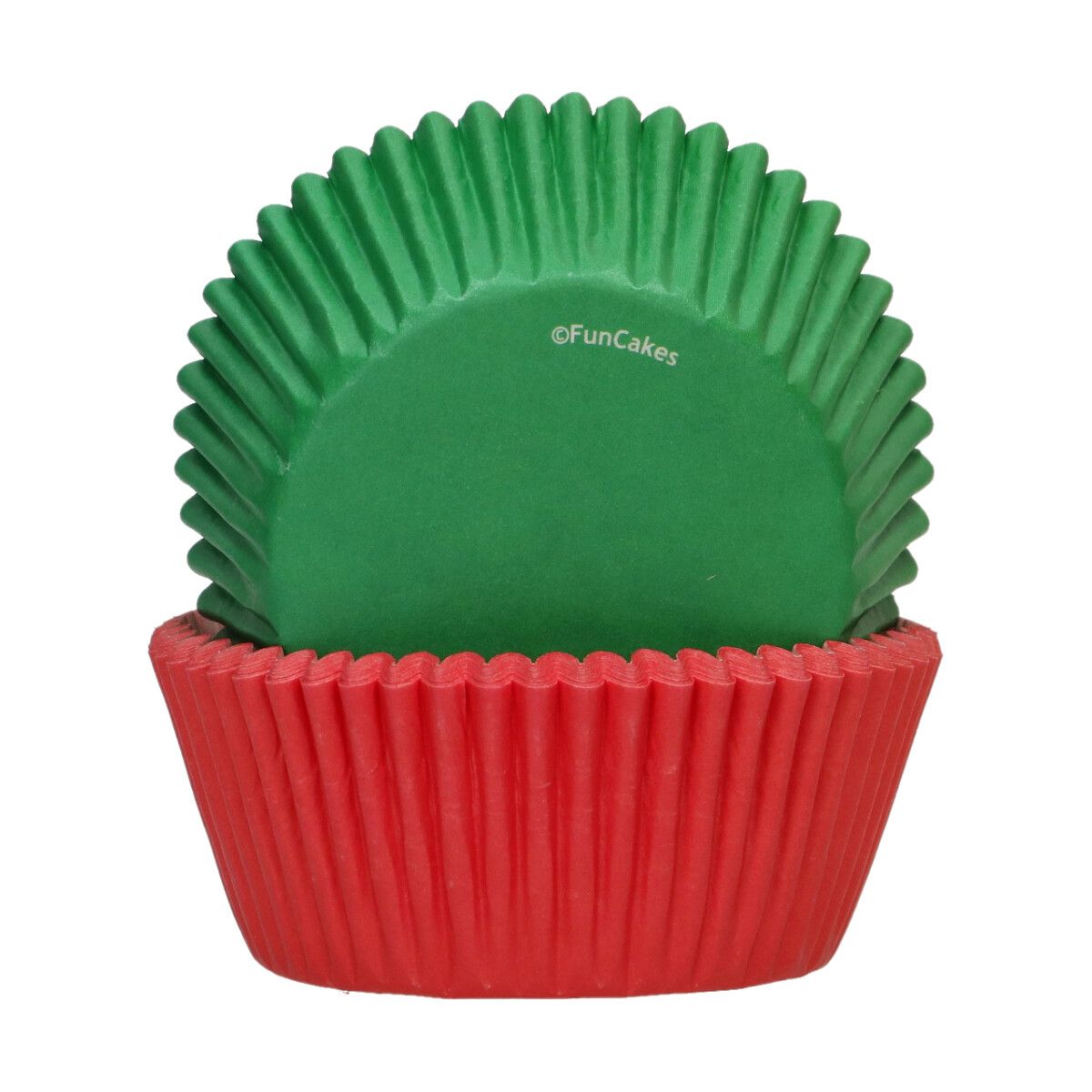 Caissettes à cupcakes rouge et vert x48 FunCakes