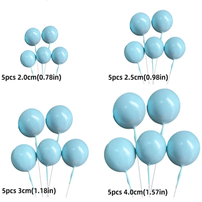 Toppers boules bleues pour gâteau