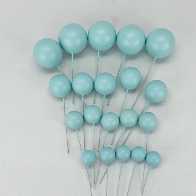 Toppers boules bleues pour gâteau