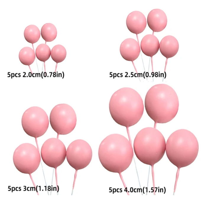 Topper boules roses pour gâteau
