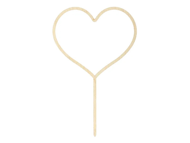 Cake topper en bois cœur