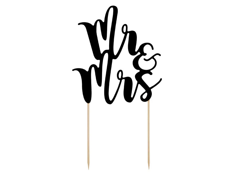 Cake topper Mr et Mrs noir PartyDeco