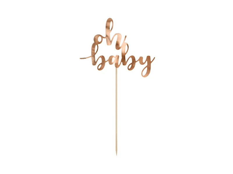 Cake topper rose gold Oh Baby