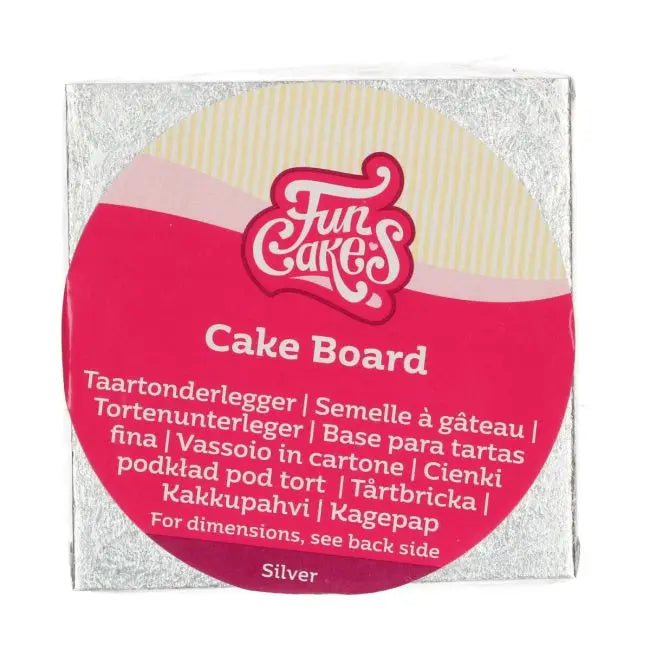 Semelle cake board carrée argent FunCakes
