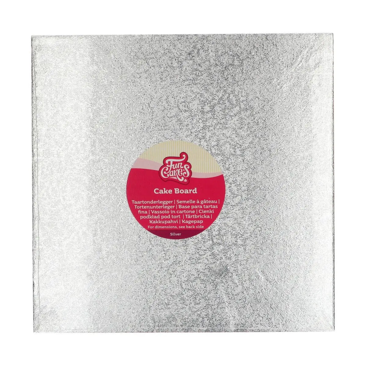 Semelle cake board carrée argent FunCakes