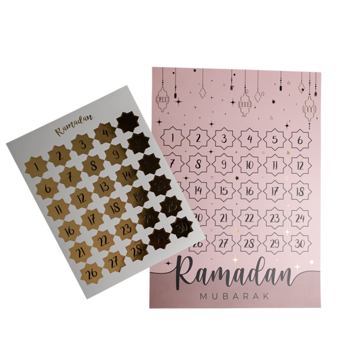 Calendrier Ramadan Mubarak + autocollants