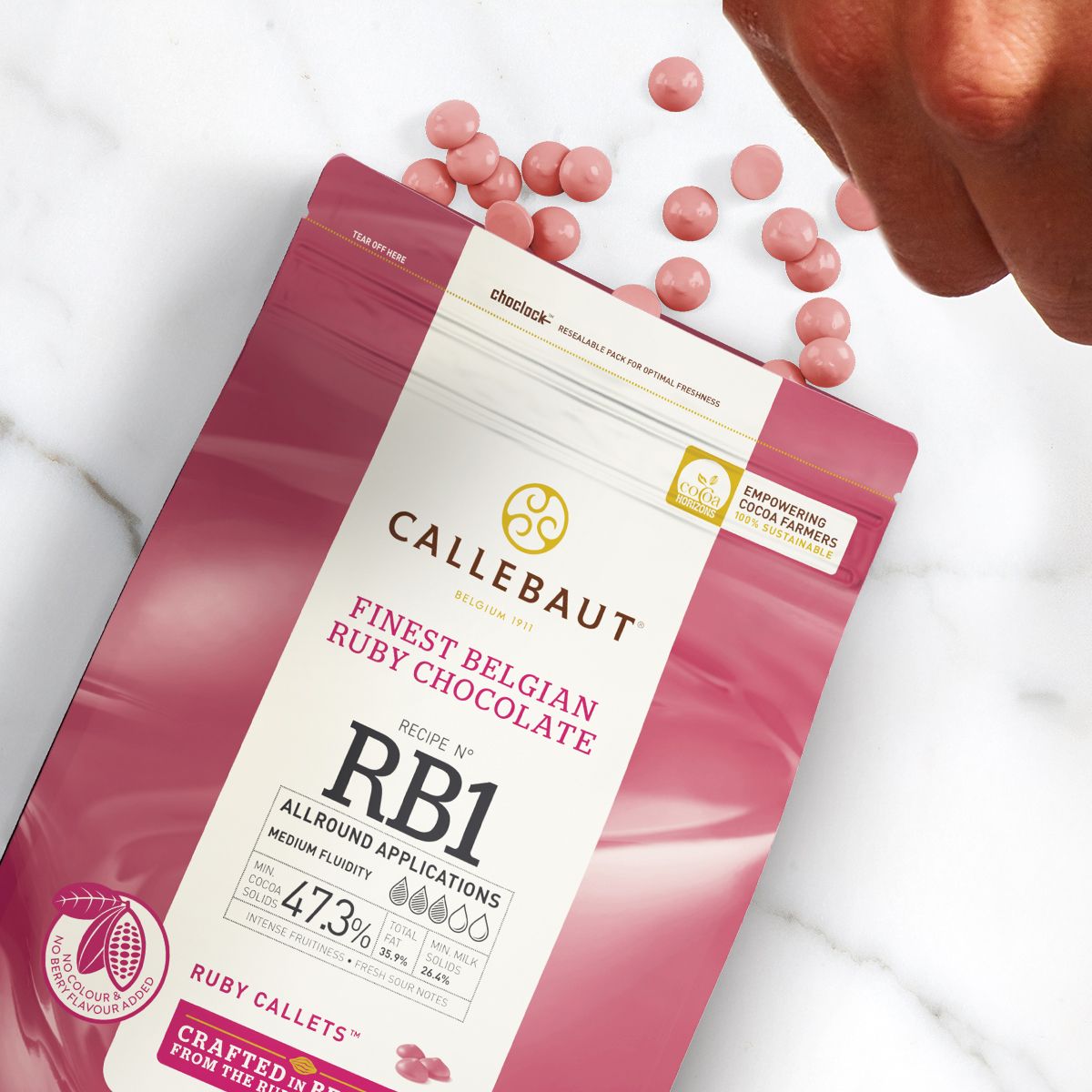 Pistoles de chocolat rubis 400 g Callebaut