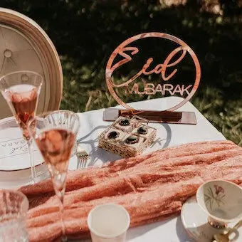 Centre de table rose gold Eid Mubarak