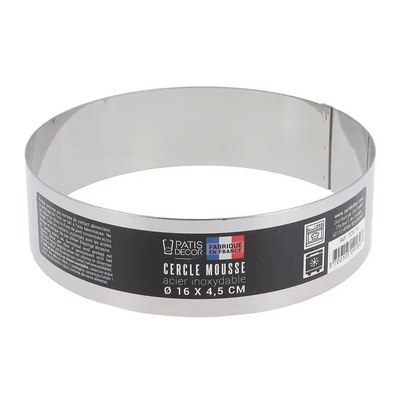 Cercle à mousse inox hauteur 4,5 cm Patisdécor