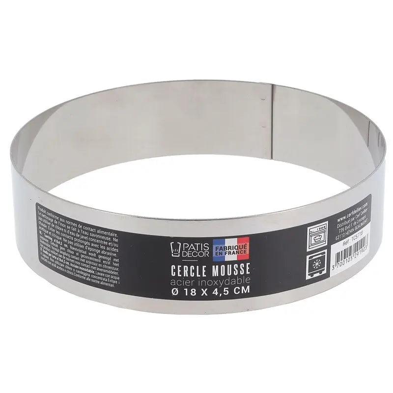 Cercle à mousse inox hauteur 4,5 cm Patisdécor