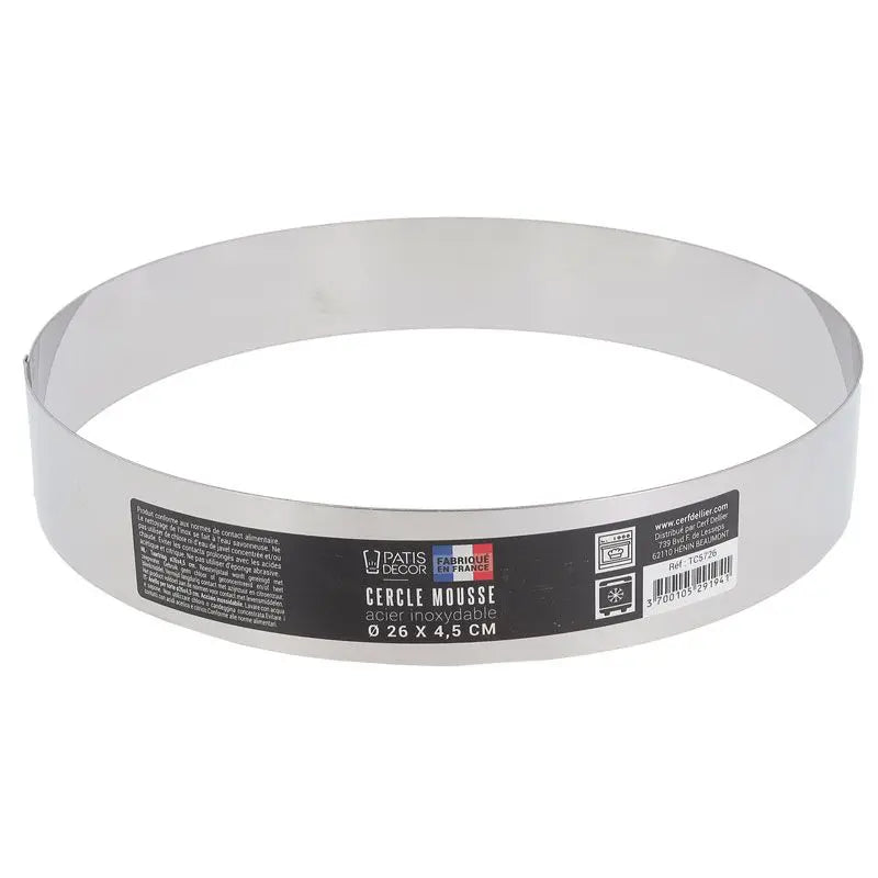 Cercle à mousse inox hauteur 4,5 cm Patisdécor
