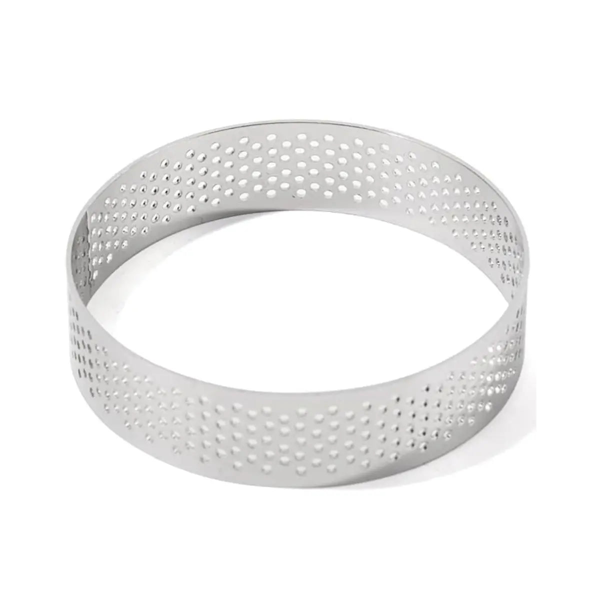 Cercle à tarte perforé inox hauteur 2 cm
