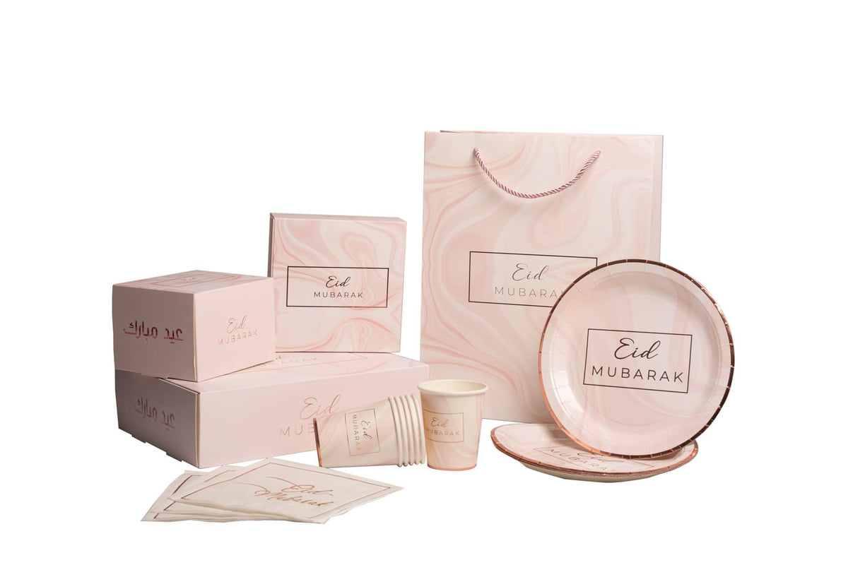 Gobelets Marbre Rose gold Eid Mubarak x6