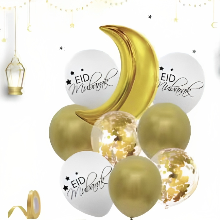Composition de ballons or/blanc x9