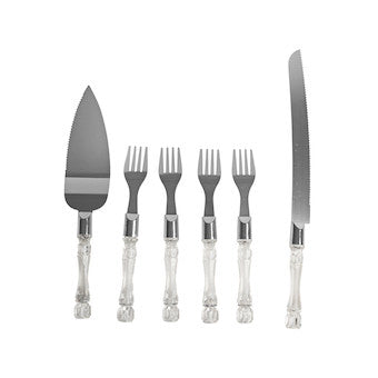 Set couteau, pelle à tarte et 4 fourchettes